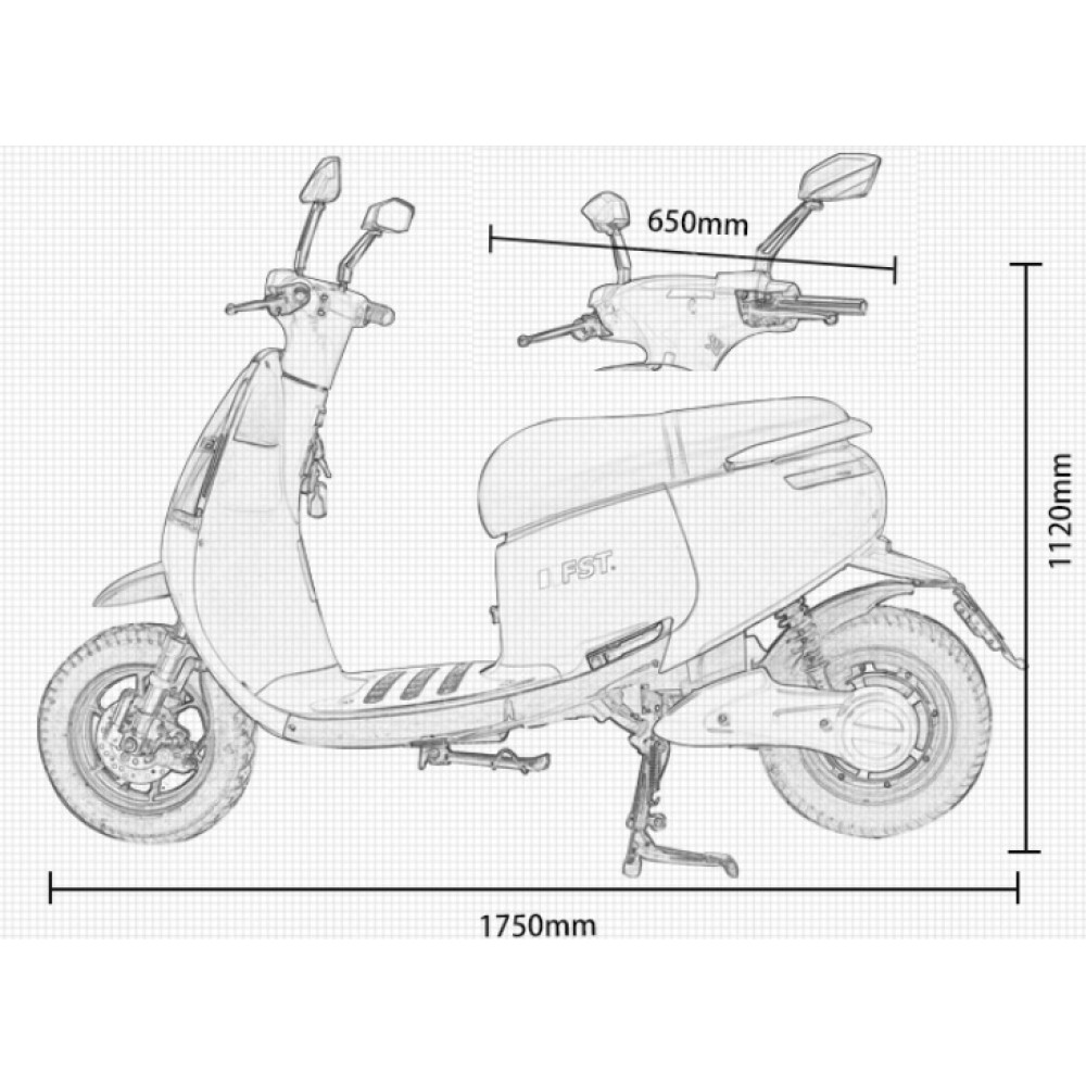 Электроскутер FST Classic 1000W 72V с АКБ 30FAh 9 Электроскутер FST Classic 1000W 72V с АКБ 30FAh 9
